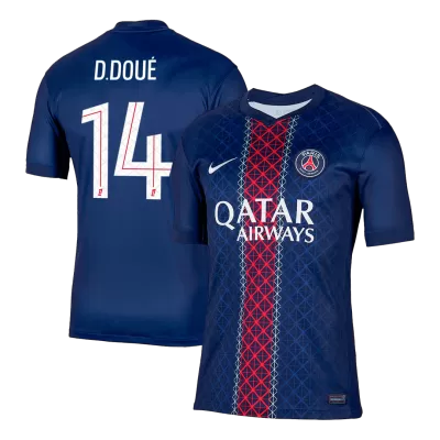 Men's PSG D.DOUÉ #14 Home Soccer Jersey 2025/26 - acejersey
