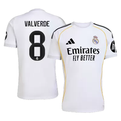 Men's Real Madrid VALVERDE #8 Home Soccer Jersey 2025/26 - acejersey