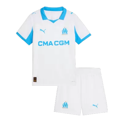 Kid's Marseille Home Jersey Kit(Jersey+Shorts) 2025/26 - acejersey