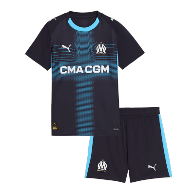 Kid's Marseille Away Jersey Kit(Jersey+Shorts) 2025/26 - acejersey