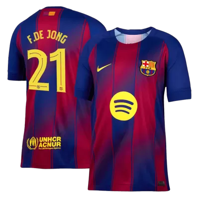 Barcelona F.DE JONG #21 Home Soccer Jersey 2025/26 - UCL - acejersey