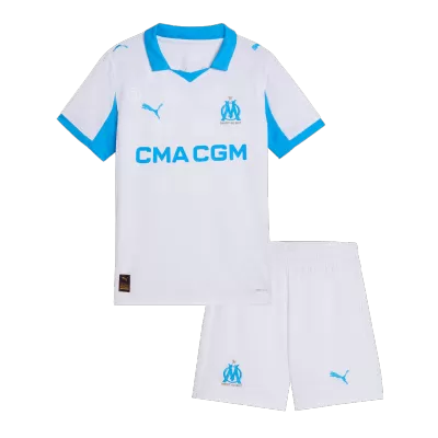Kid's Marseille Home Jersey Kit(Jersey+Shorts) 2025/26 - acejersey