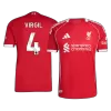 Liverpool VIRGIL #4 Home Soccer Jersey 2025/26 - Player Version - acejersey