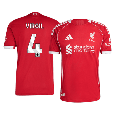 Liverpool VIRGIL #4 Home Soccer Jersey 2025/26 - Player Version - acejersey