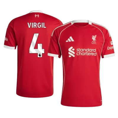 Men's Liverpool VIRGIL #4 Home Soccer Jersey 2025/26 - acejersey