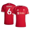 Men's Liverpool KERKEZ #6 Home Soccer Jersey 2025/26 - acejersey
