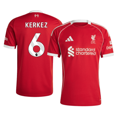 Men's Liverpool KERKEZ #6 Home Soccer Jersey 2025/26 - acejersey