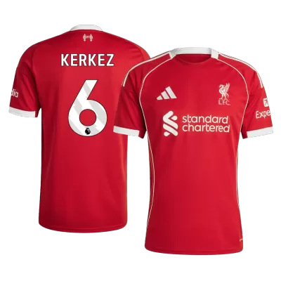 Men's Liverpool KERKEZ #6 Home Soccer Jersey 2025/26 - acejersey