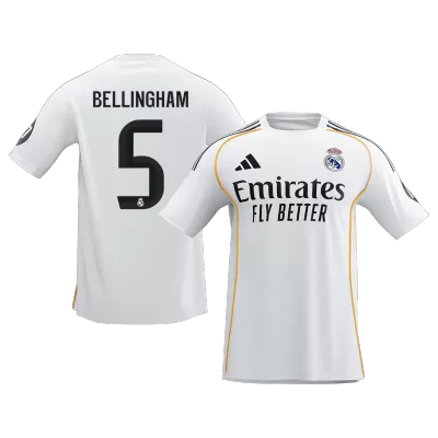 Men's Real Madrid BELLINGHAM #5 Home Soccer Jersey 2025/26 - acejersey