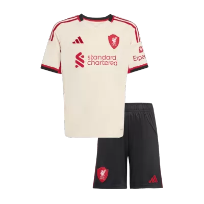 Kid's Liverpool Away Jersey Kit(Jersey+Shorts) 2025/26 - acejersey