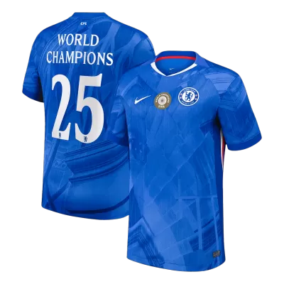 Men's Chelsea WORLD CHAMPIONS #25 Home Soccer Jersey 2025/26 with chest badge - acejersey