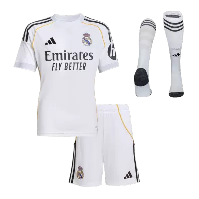 Kid's Real Madrid Home Jersey Full Kit 2025/26 - acejersey